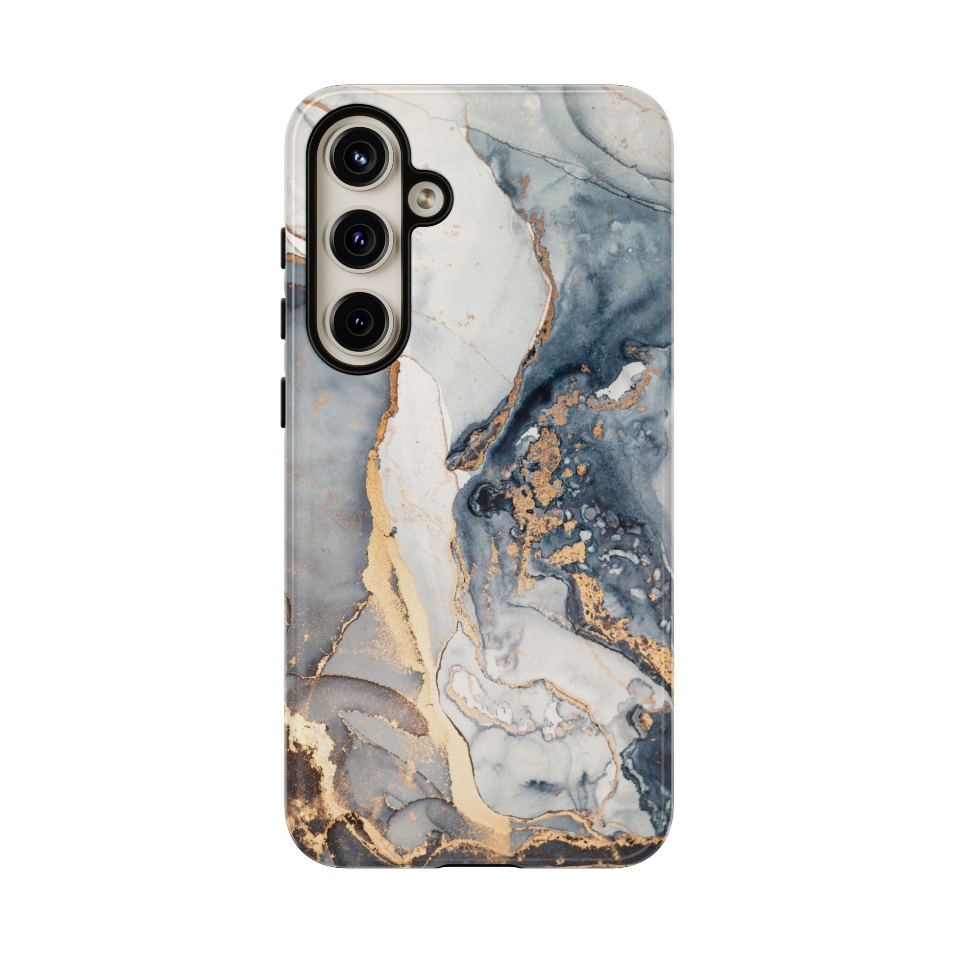 Blue Gold Marble Tough Samsung Phone Case - MVB STUDIO STORE