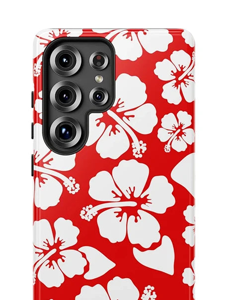 samsung galaxy s25 ultra red tropical flower background phone case collections card