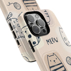 Cute Cat Drawings Tough iPhone Case - MVB STUDIO STORE