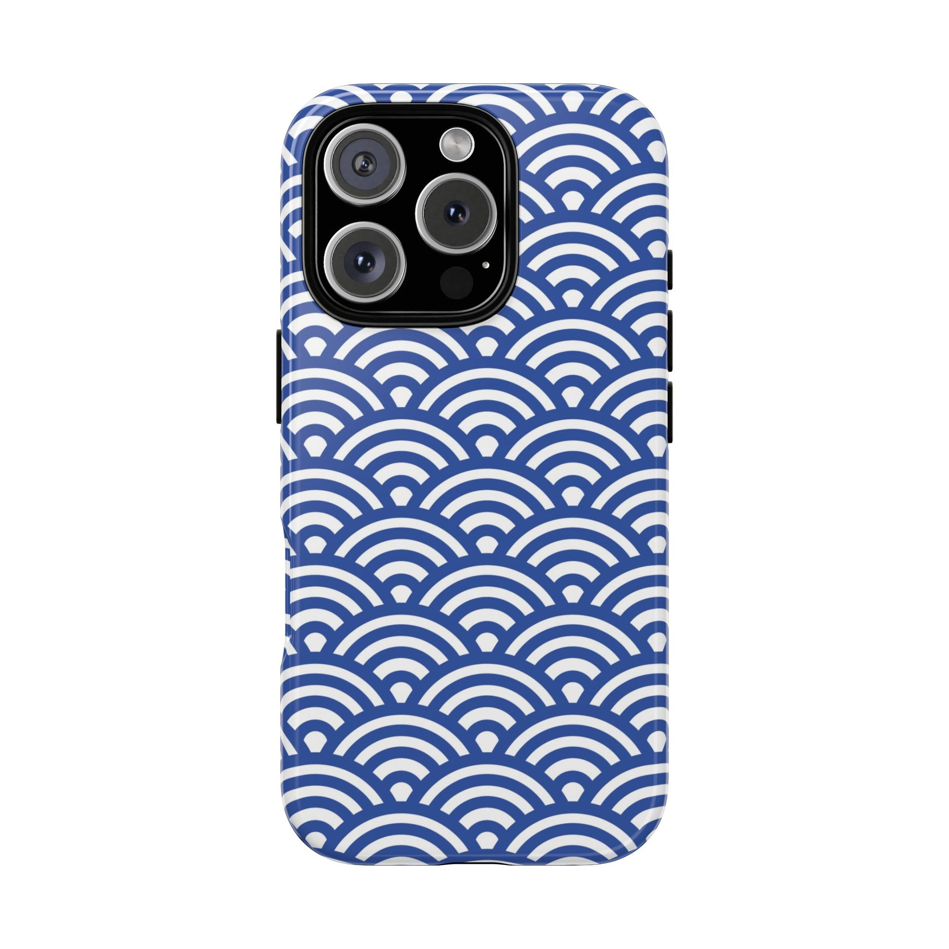 Blue Wave Pattern Tough Phone Case for iPhone 16 models