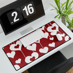 Valentine Hanging Hearts Desk Mat - Romantic Red Mousepad/Desk Protector