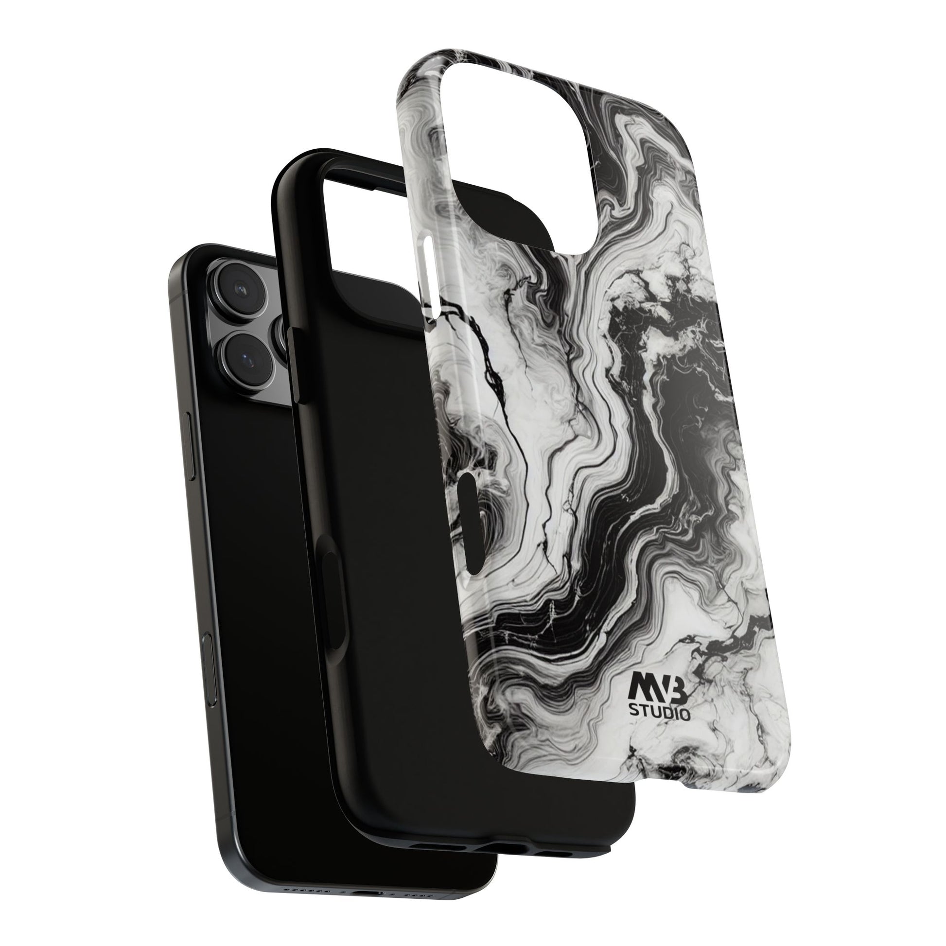 Black & White Tough iPhone Case