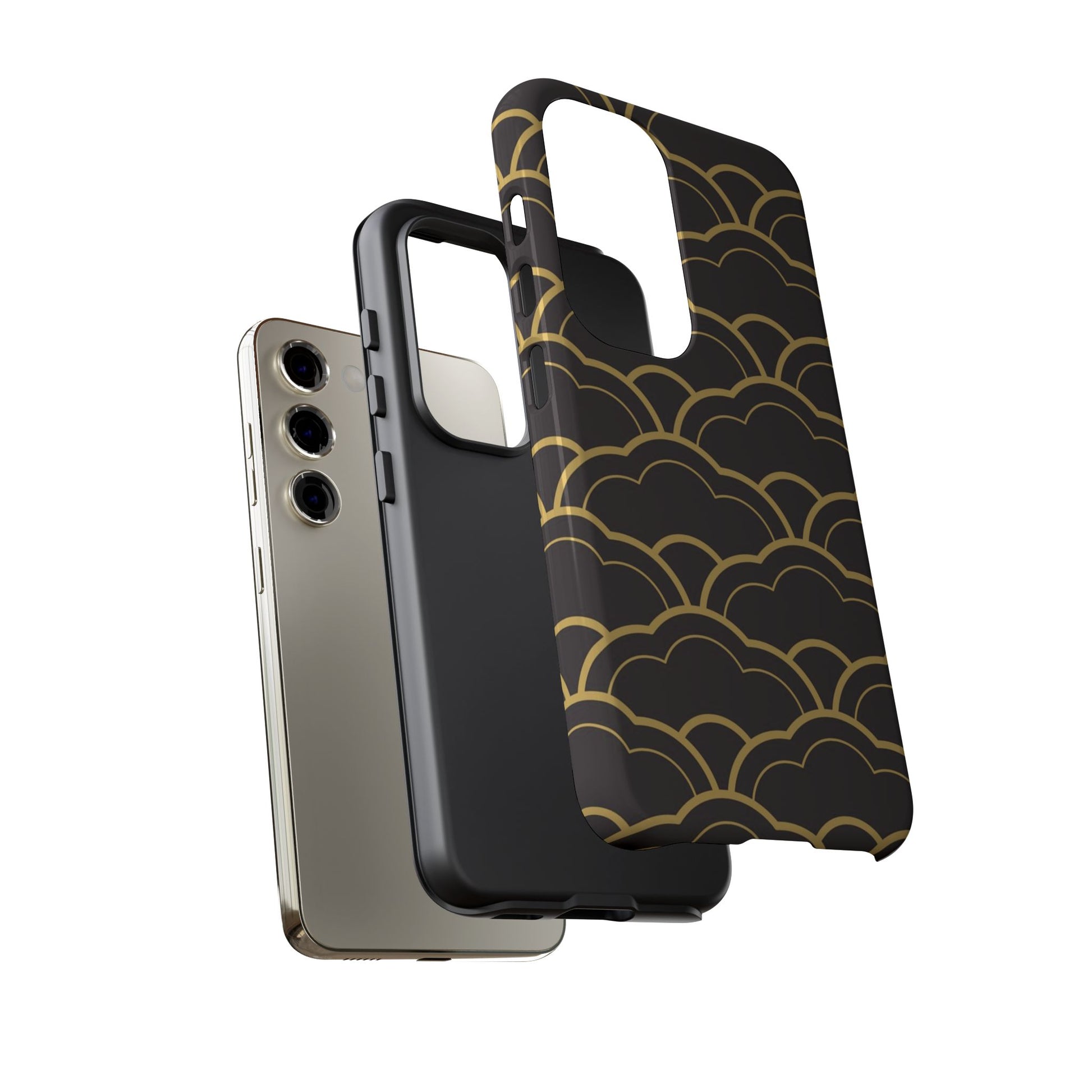 Black and Gold Wave Pattern Samsung Phone Case