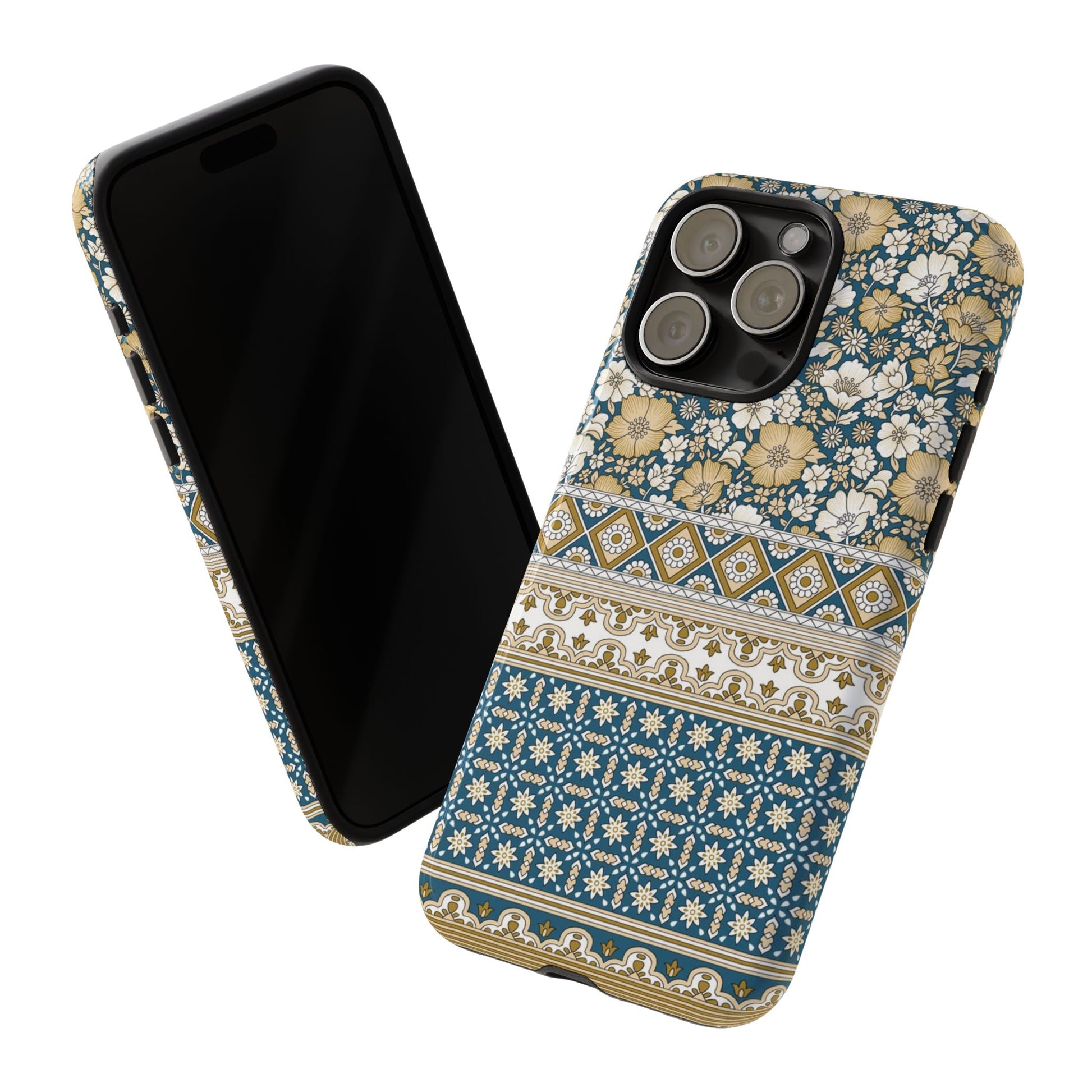 Vintage Floral Tough Phone Case for iPhone 15 models