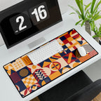 Geometric Retro Desk Mat - Colourful Mid-Century Pattern