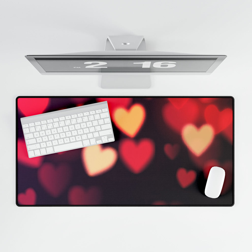Heart Bokeh Desk Mat - Mousepad for Valentine’s Day & Home Office
