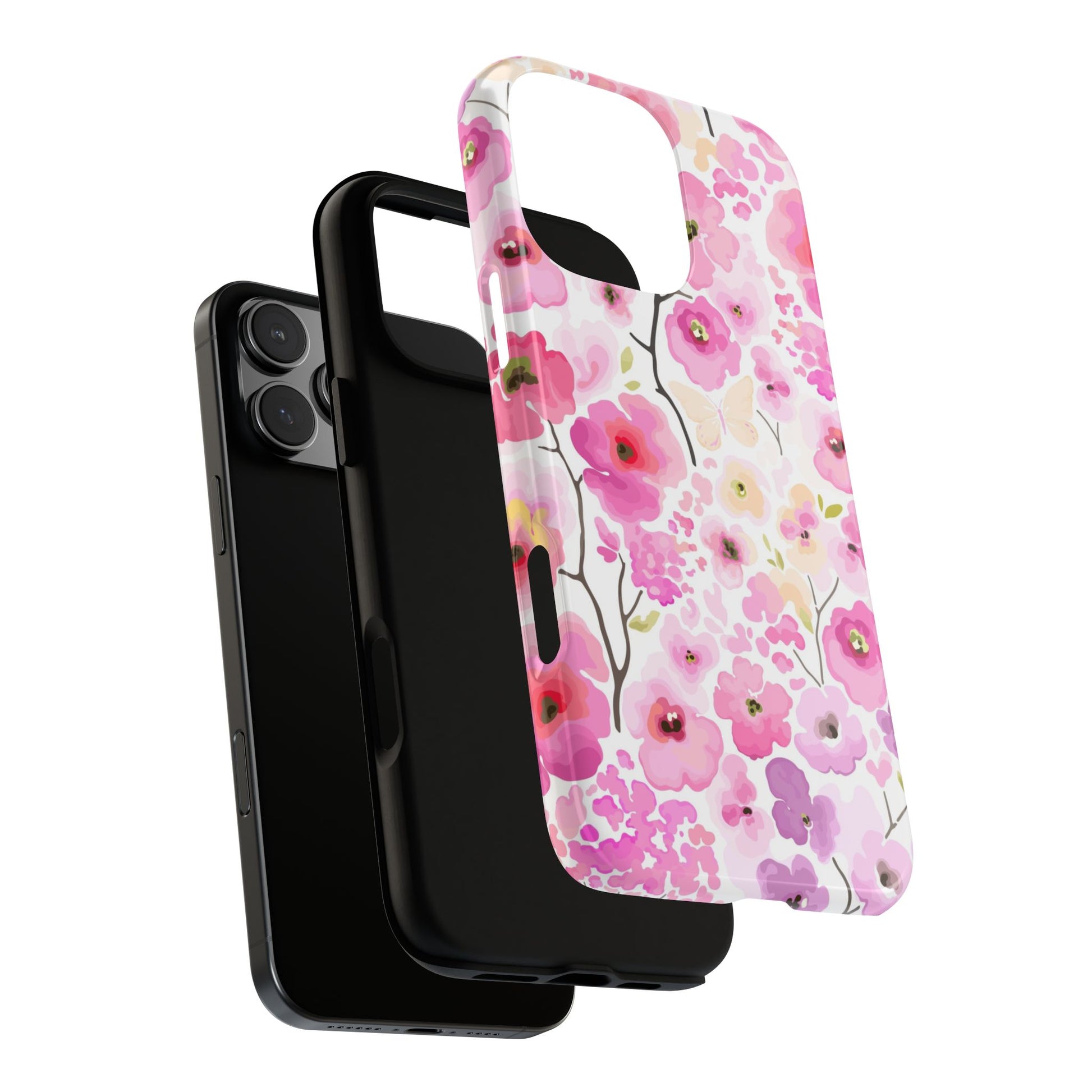 Watercolour Pink Flowers Tough iPhone Case - MVB STUDIO STORE