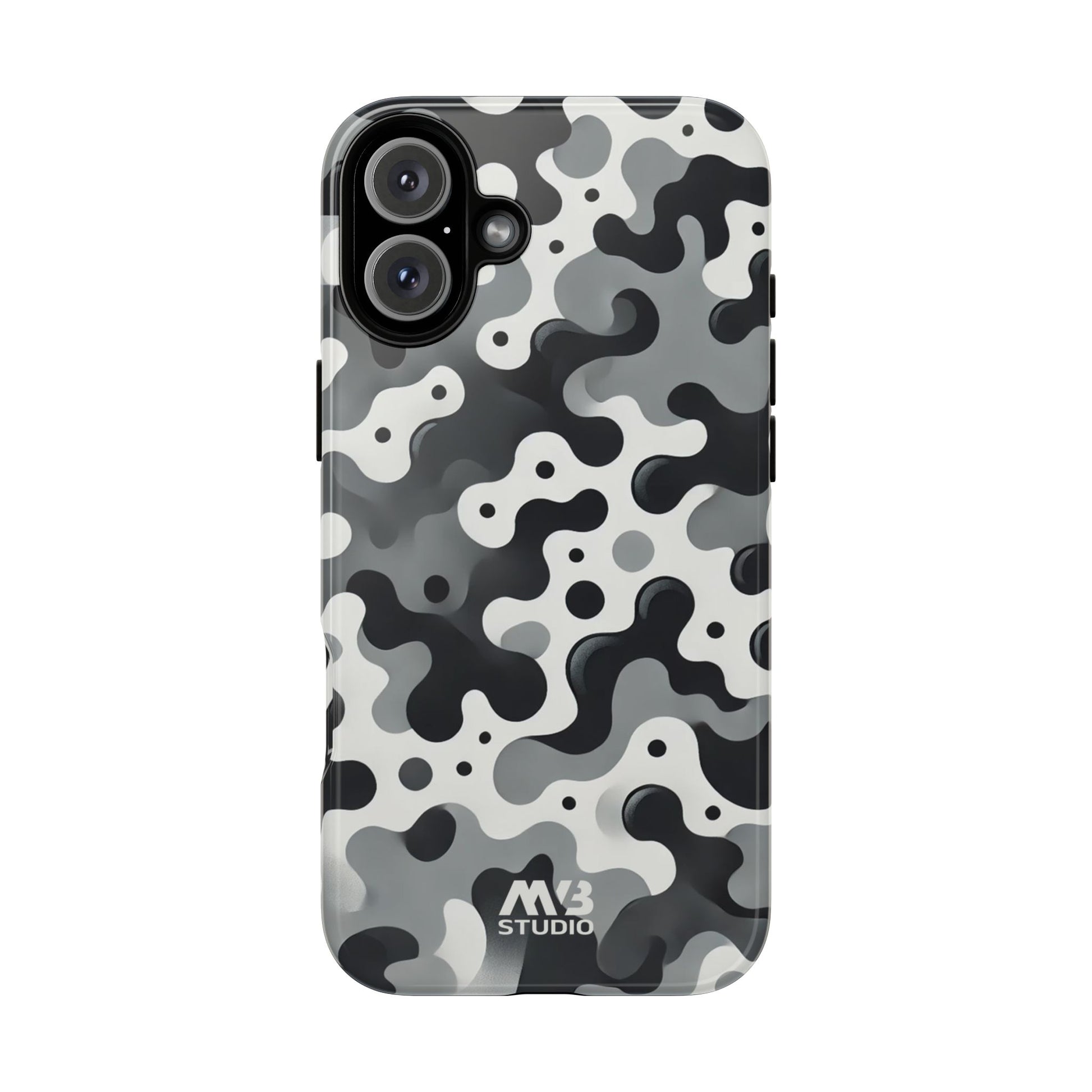 Black & White Camouflage Tough iPhone Case
