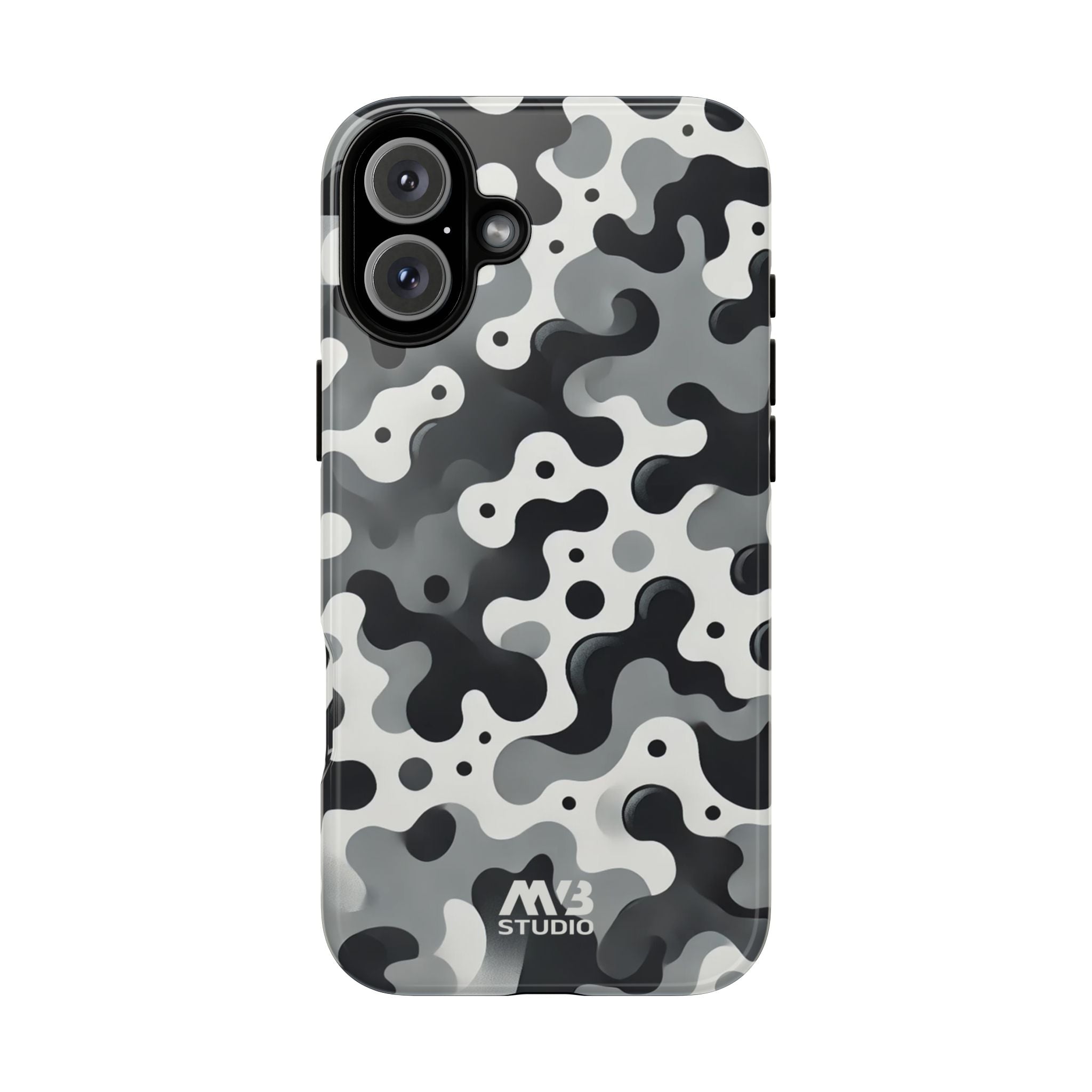 Black & White Camouflage Tough iPhone Case - MVB STUDIO STORE
