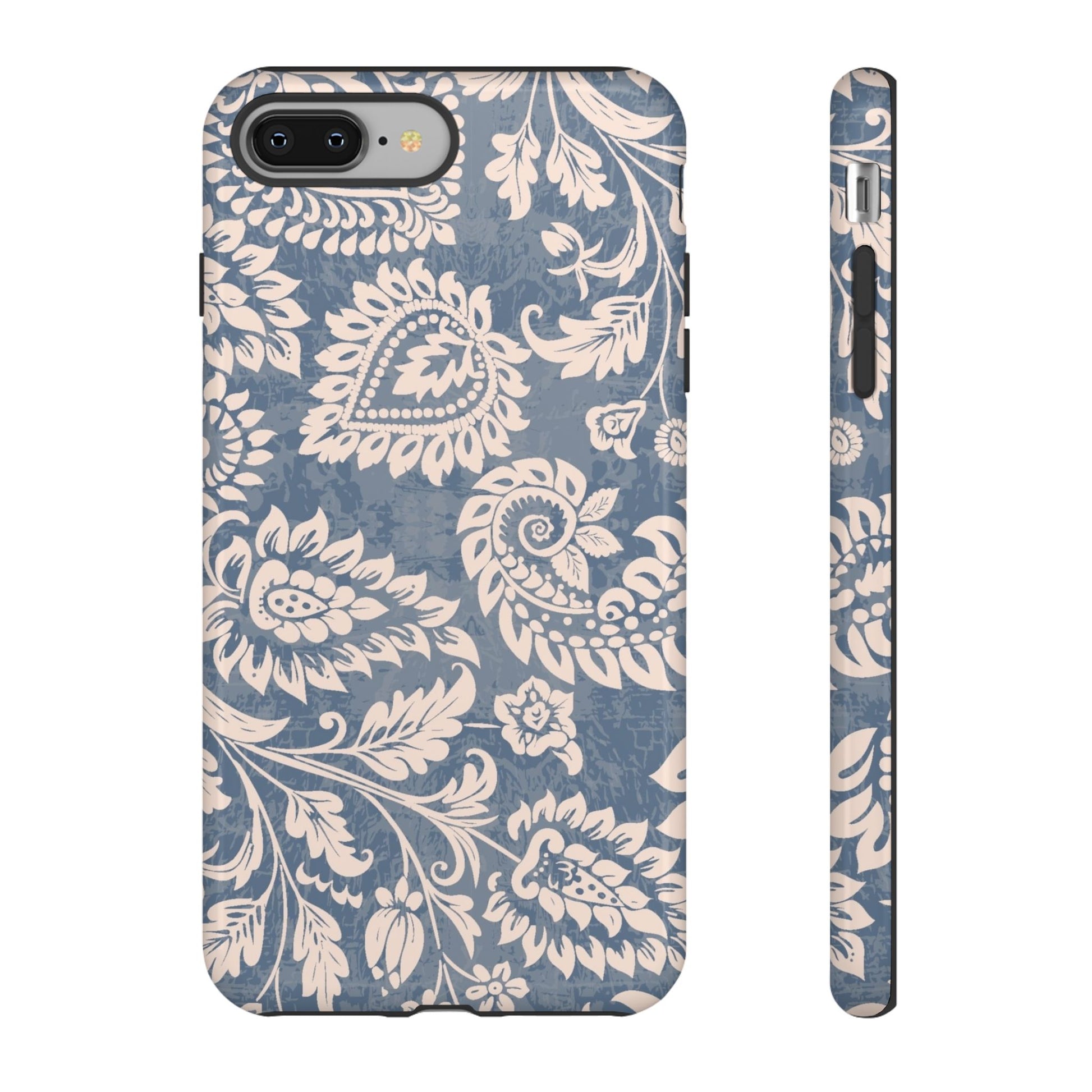 Blue Floral Pattern Tough iPhone Case - MVB STUDIO STORE