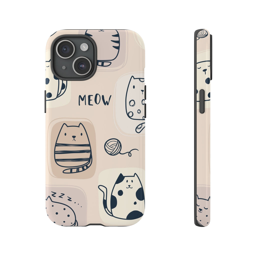 Cute Cat Drawings Tough iPhone Case - MVB STUDIO STORE