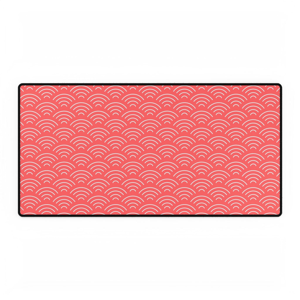 Rectangular mat with wavy pattern on a pink background