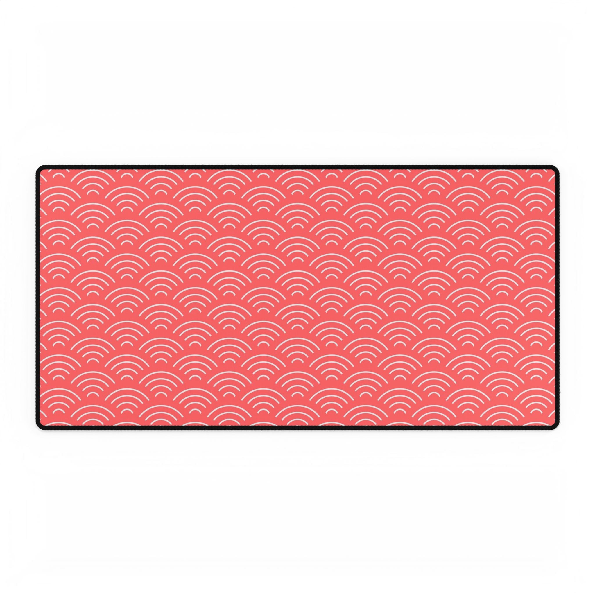 Rectangular mat with wavy pattern on a pink background