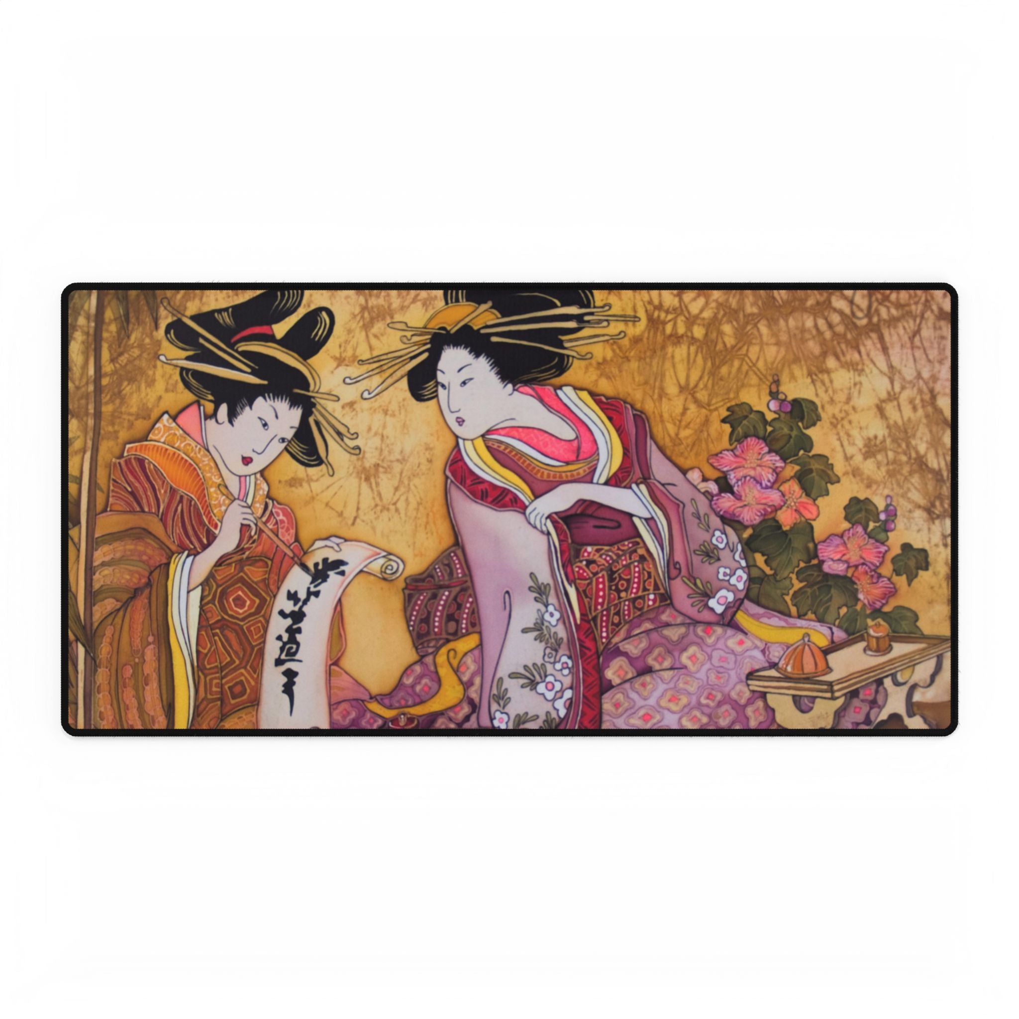 Japanese Geisha Art Desk Mat – Vintage Ukiyo-e Mouse Pad Surface