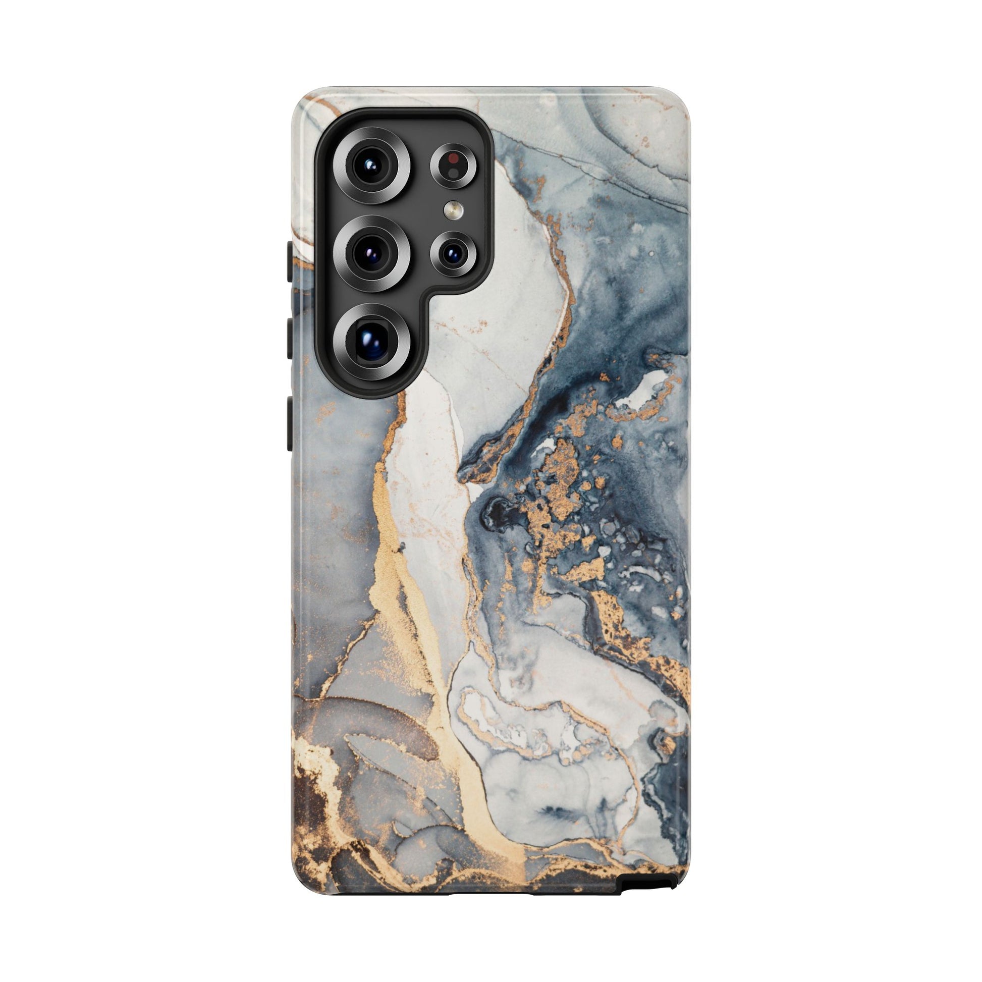 Blue Gold Marble Tough Samsung Phone Case