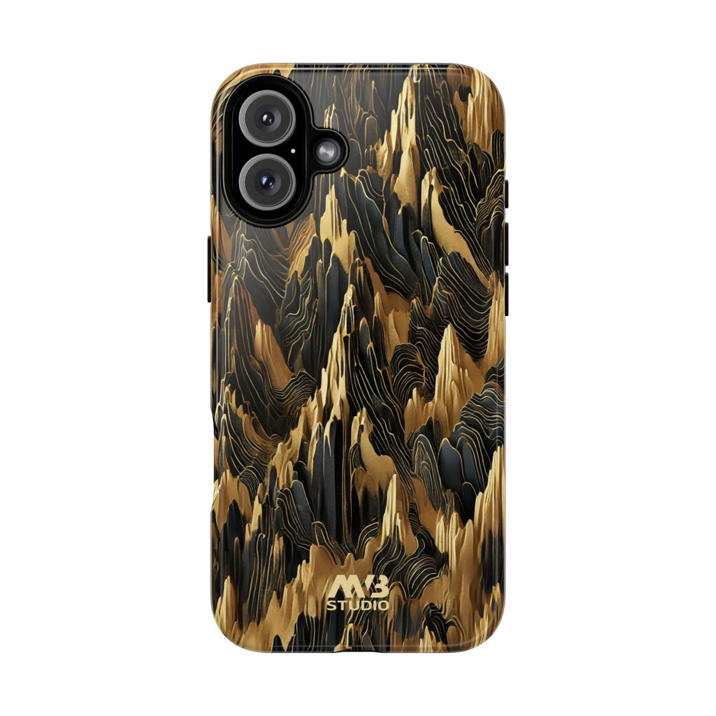 Black & Gold Terrains Tough iPhone Case - MVB STUDIO STORE