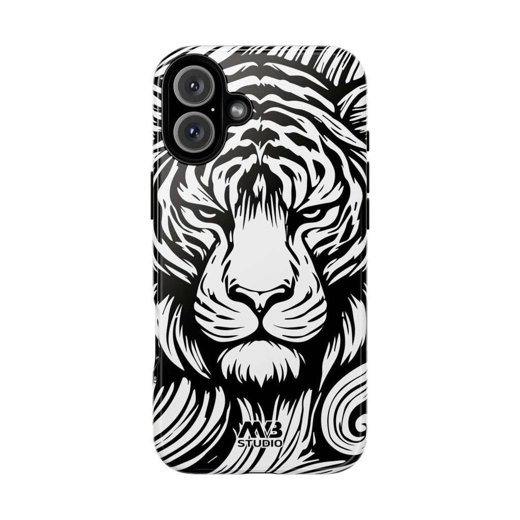 Black & White Tiger Tough iPhone Case - MVB STUDIO STORE