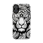 Black & White Tiger Tough iPhone Case - MVB STUDIO STORE