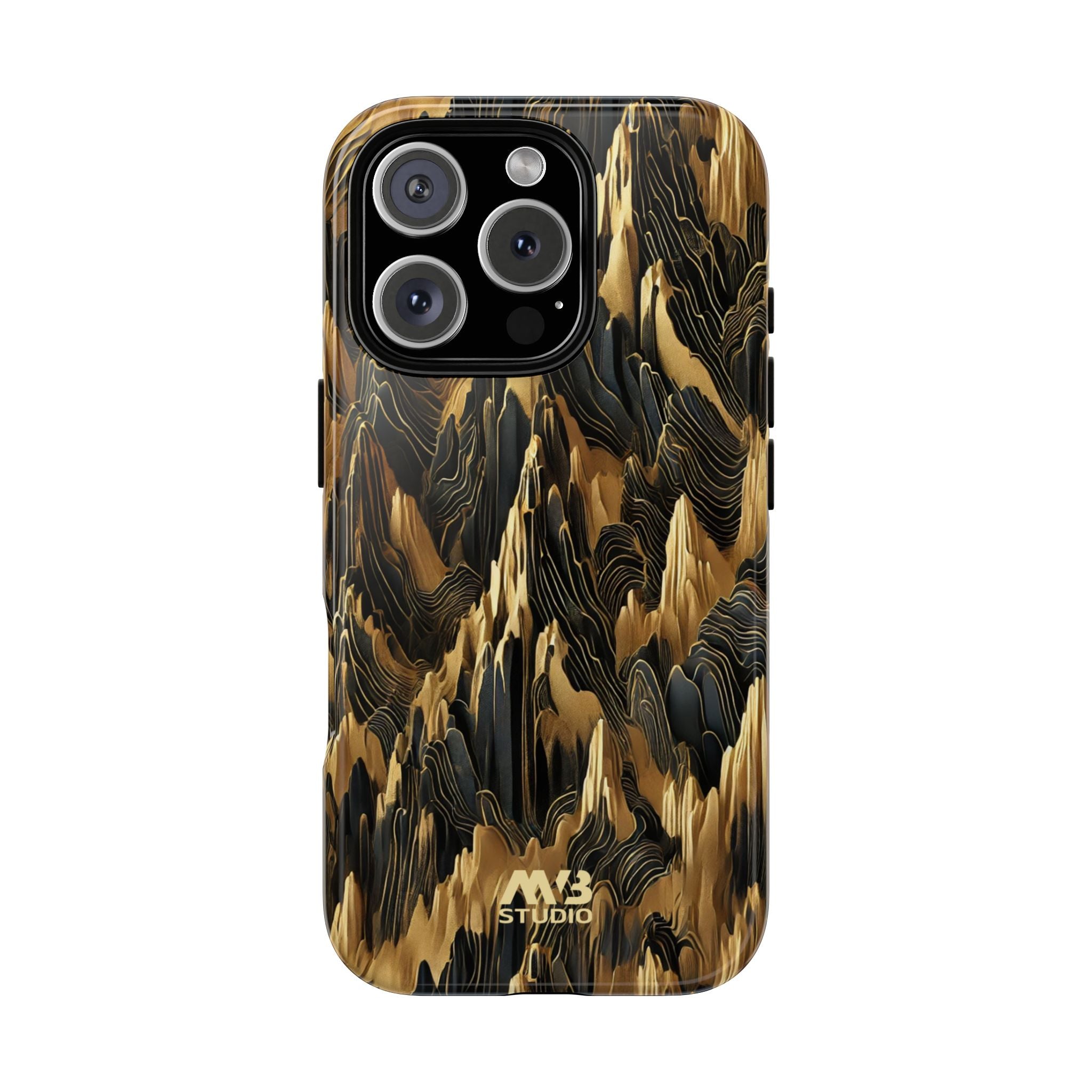 Black & Gold Terrains Tough iPhone Case - MVB STUDIO STORE