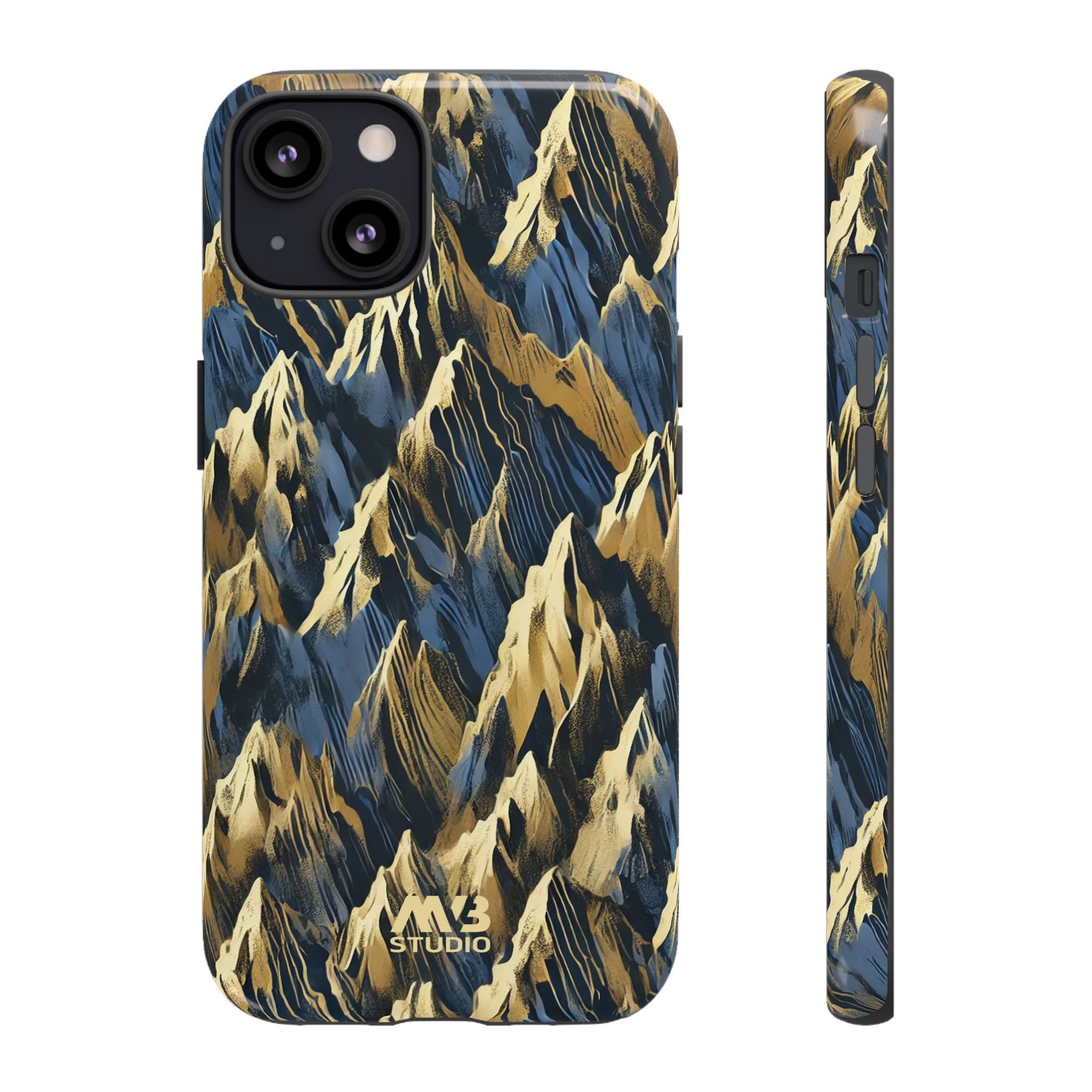 Blue & Gold Terrains Tough iPhone Case