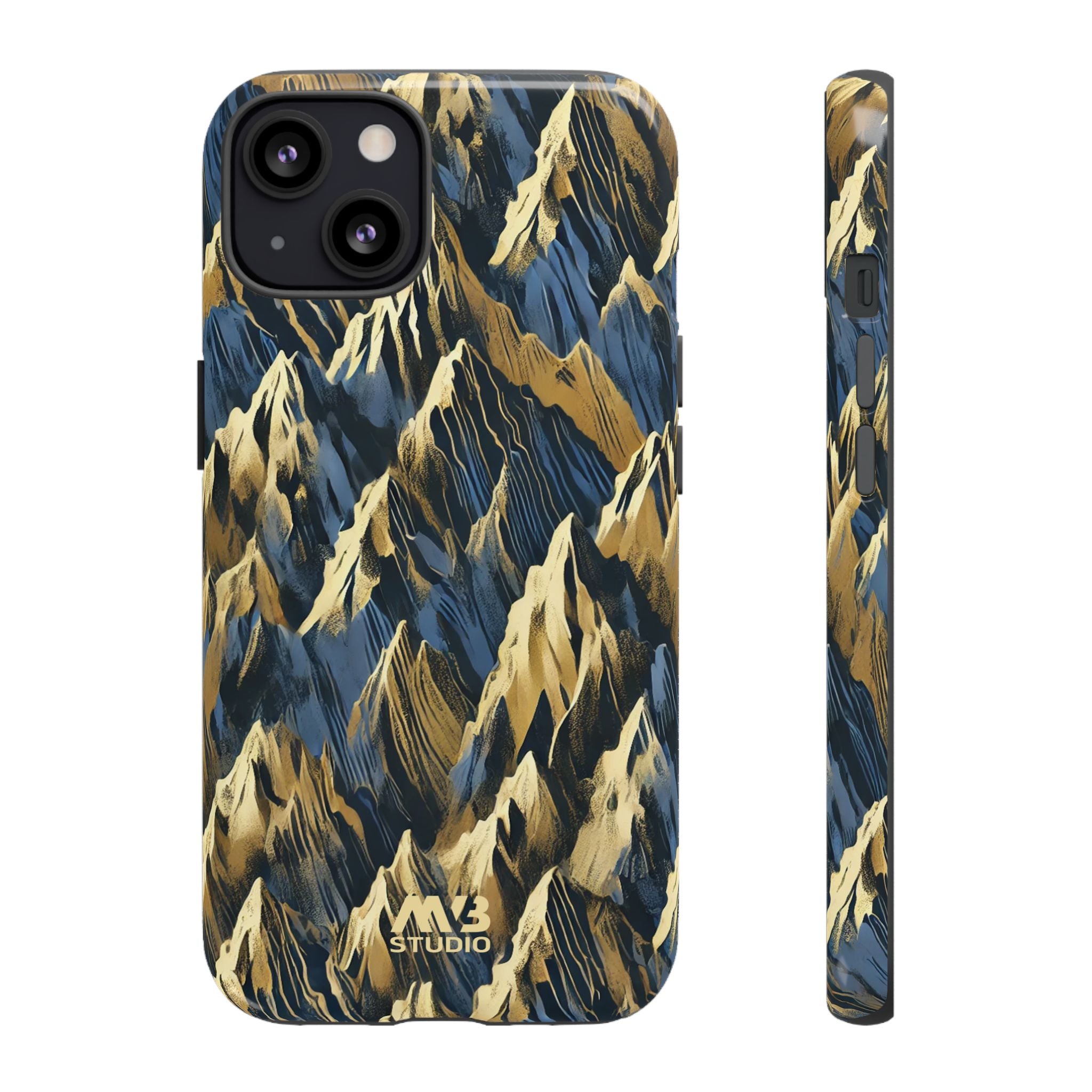 Blue & Gold Terrains Tough iPhone Case - MVB STUDIO STORE