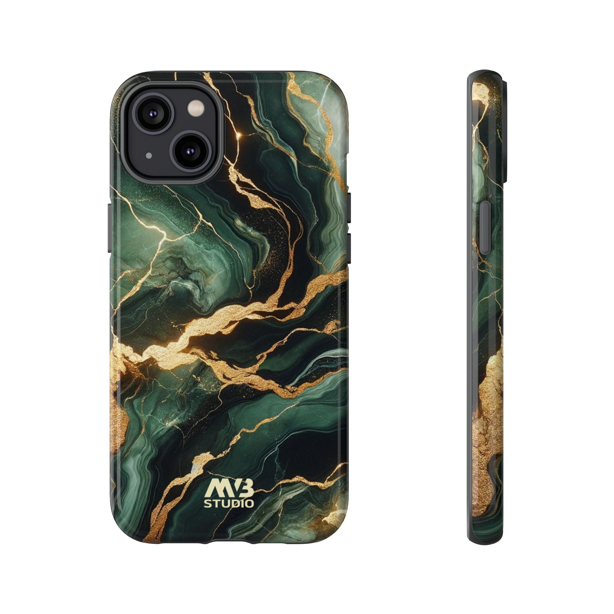 Jade & Gold Marble Camouflage Tough iPhone Case - MVB STUDIO STORE