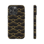 Black and Gold Wave Pattern Tough iPhone Case - MVB STUDIO STORE