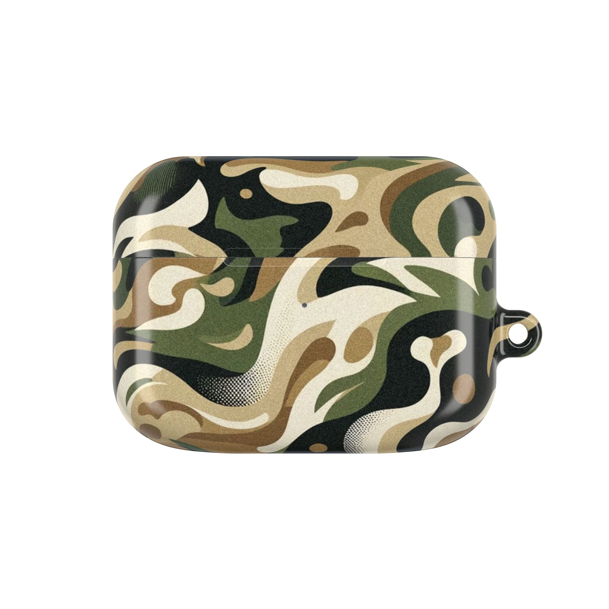 Camouflage-patterned case on a white background