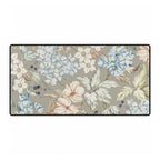 Vintage Floral Desk Mat - Neutral Hydrangea & Blossom Mouse Pad - MVB STUDIO STORE