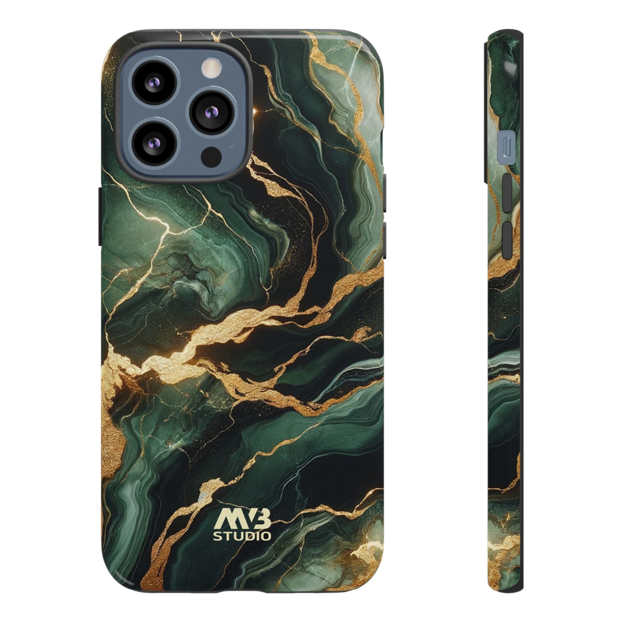 Jade & Gold Marble Camouflage Tough iPhone Case - MVB STUDIO STORE