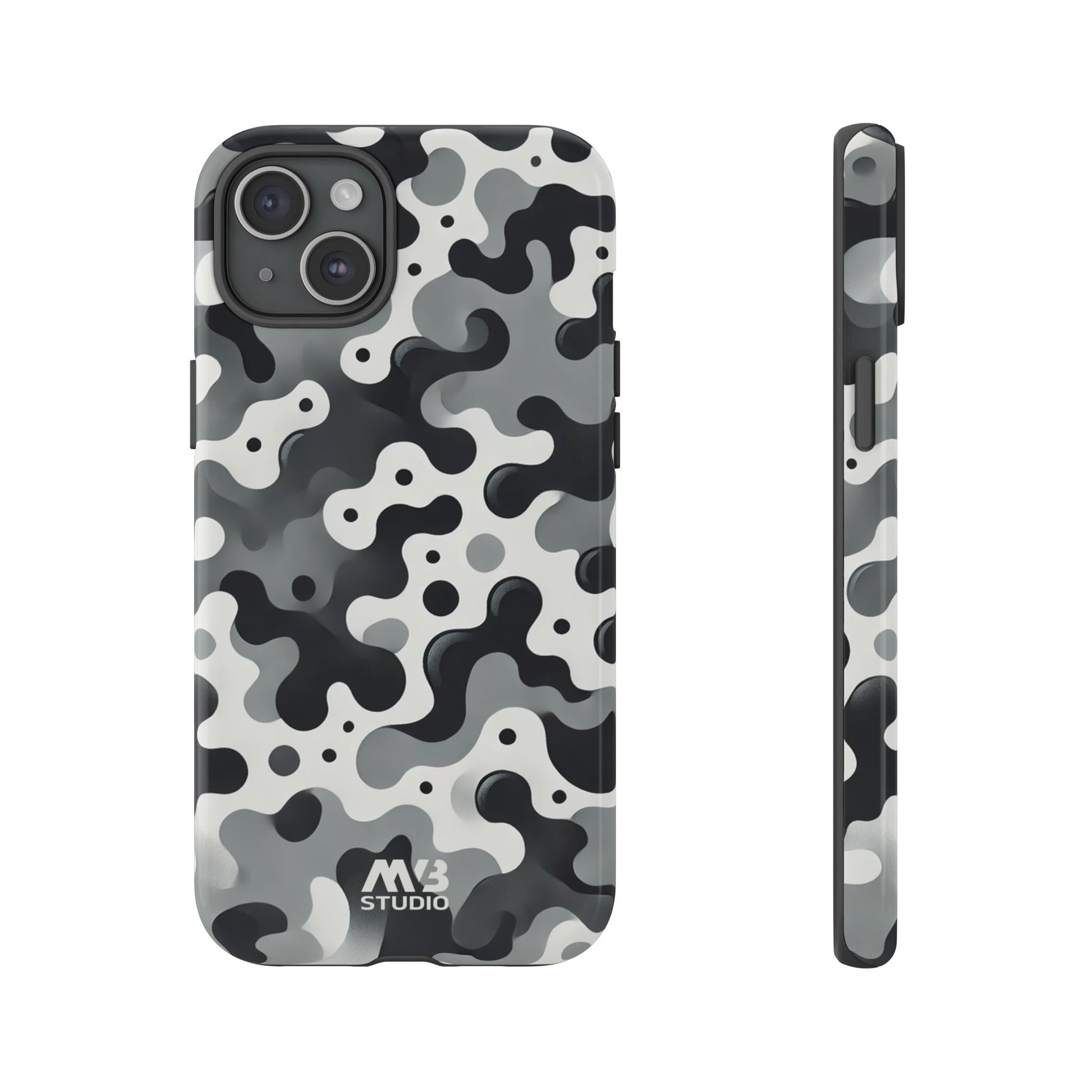 Black & White Camouflage Tough iPhone Case