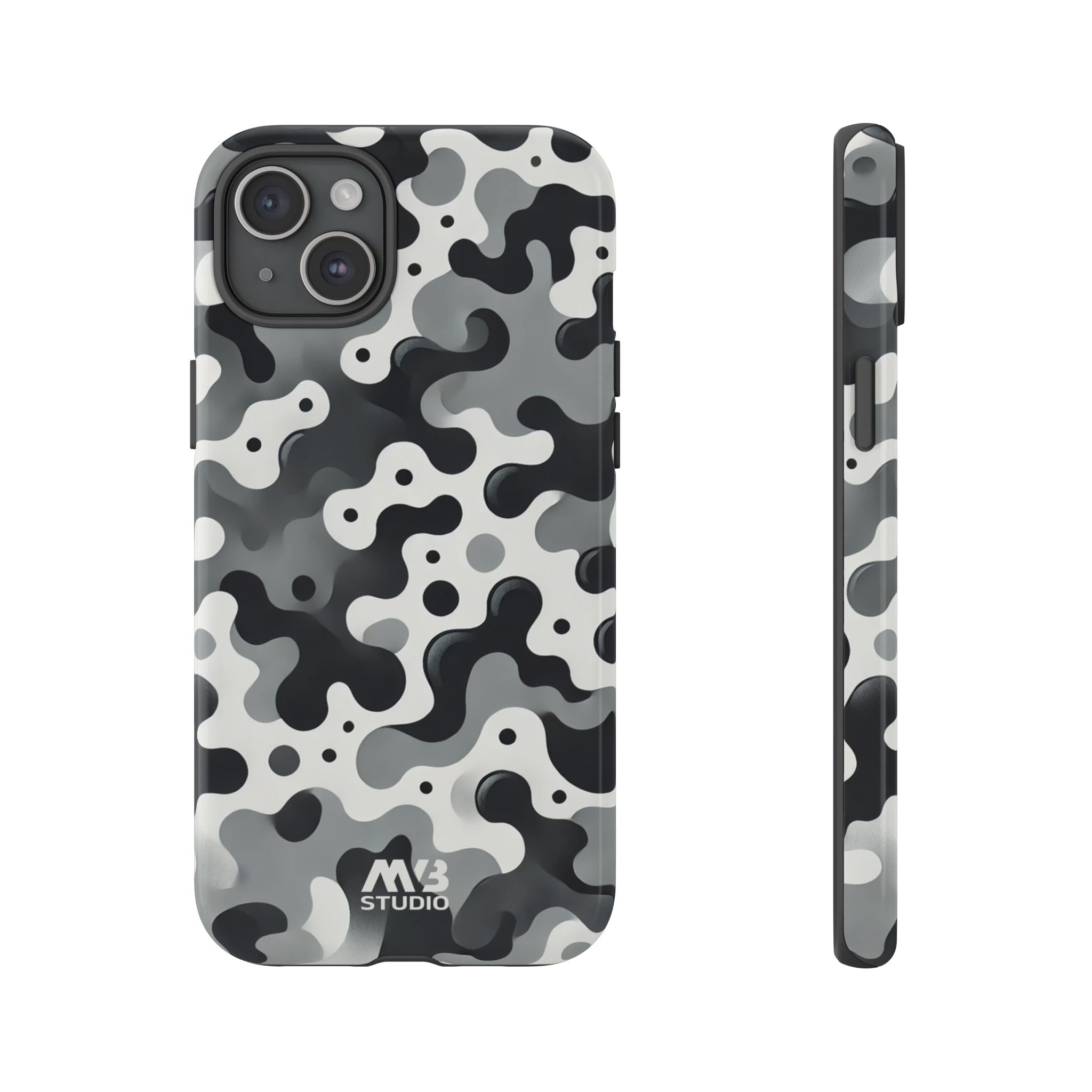 Black & White Camouflage Tough iPhone Case - MVB STUDIO STORE