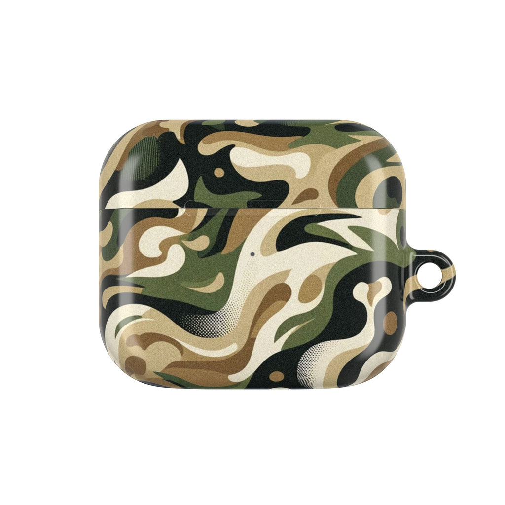 Camouflage-patterned case on a white background