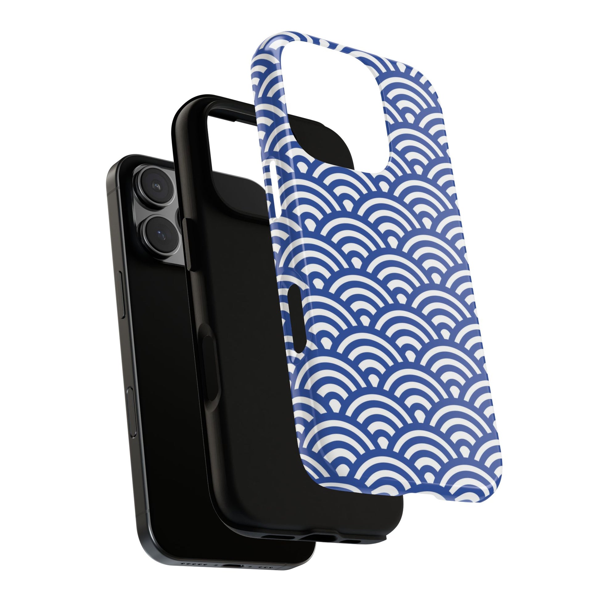 Blue Wave Pattern Tough Phone Case for iPhone 16 models