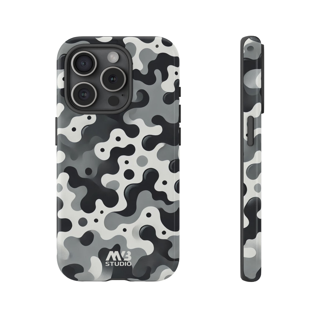 Black & White Camouflage Tough iPhone Case - MVB STUDIO STORE