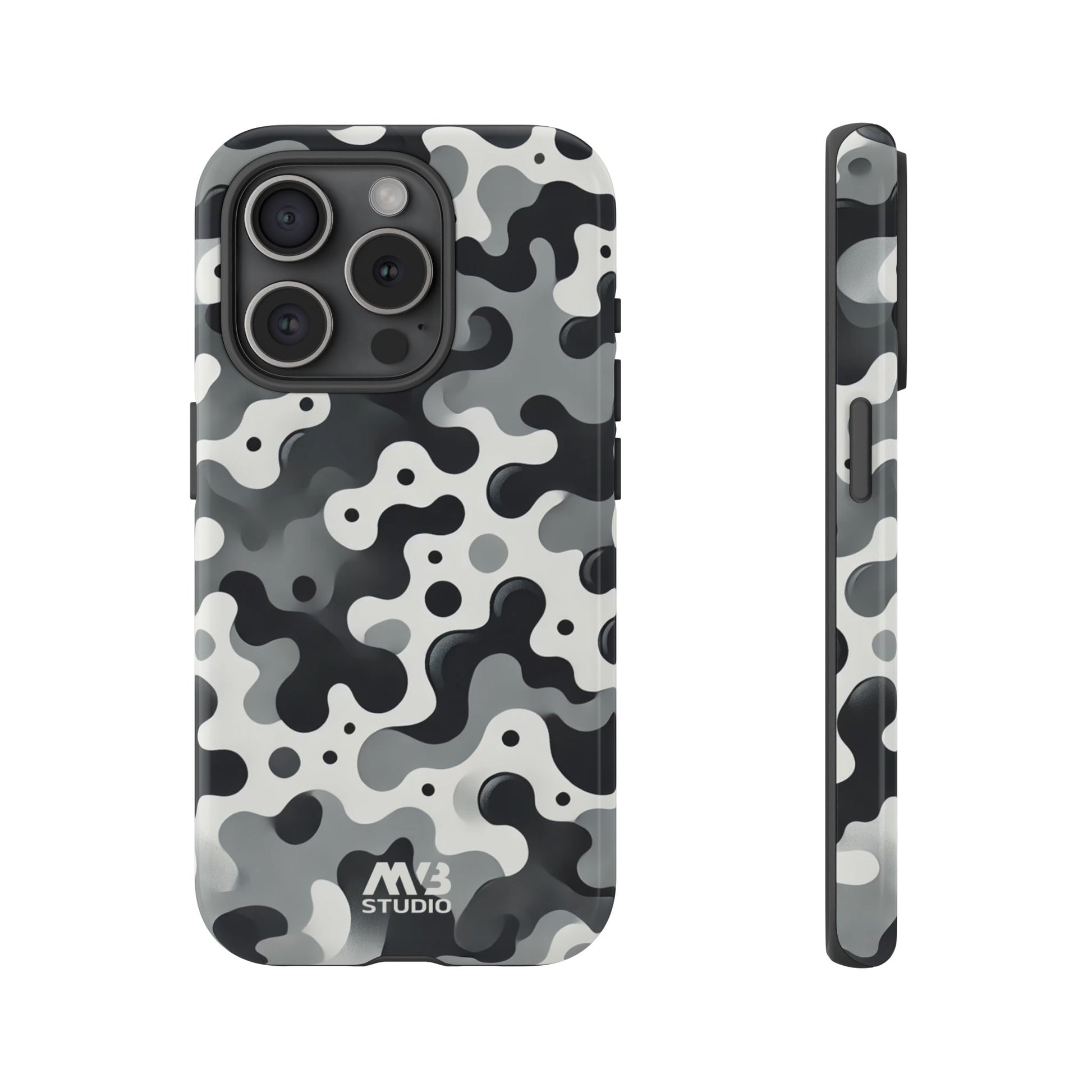 Black & White Camouflage Tough iPhone Case