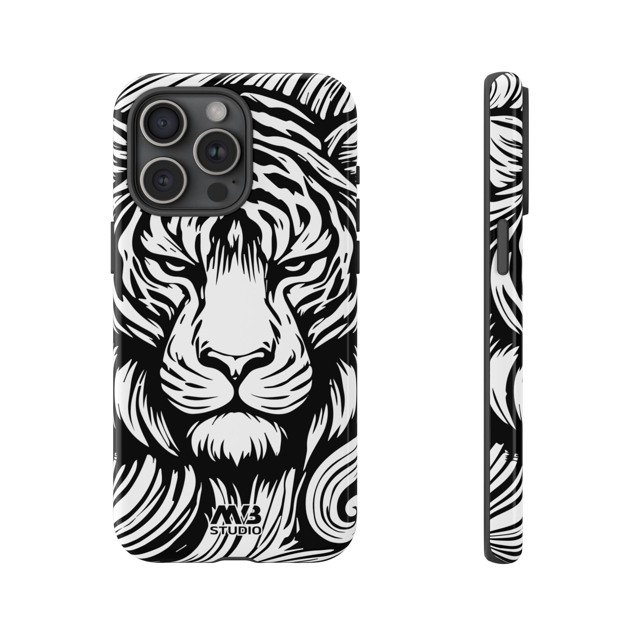 Black & White Tiger Tough iPhone Case - MVB STUDIO STORE