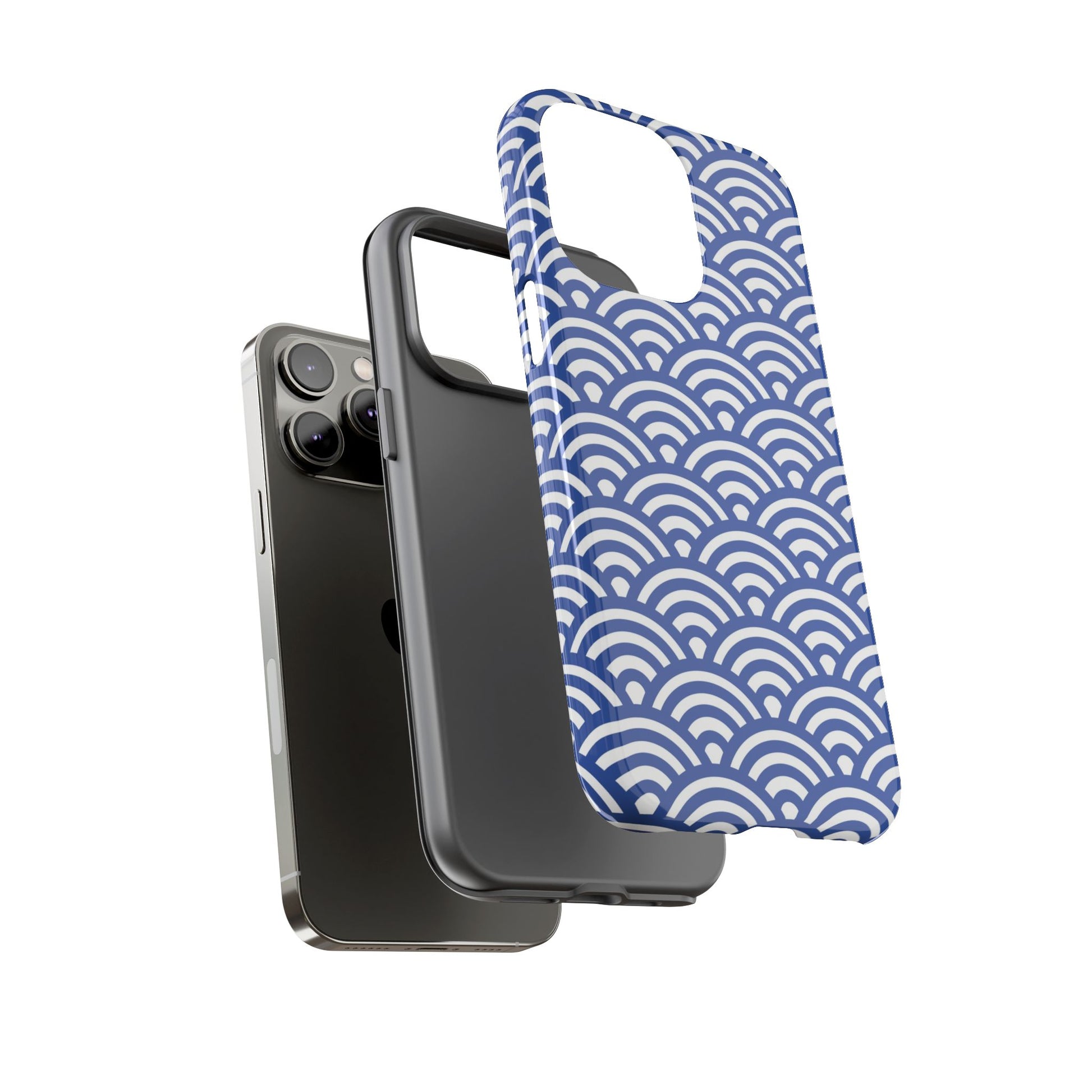 Blue Wave Pattern Tough Phone Case for iPhone 14 models