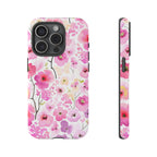 Watercolour Pink Flowers Tough iPhone Case - MVB STUDIO STORE