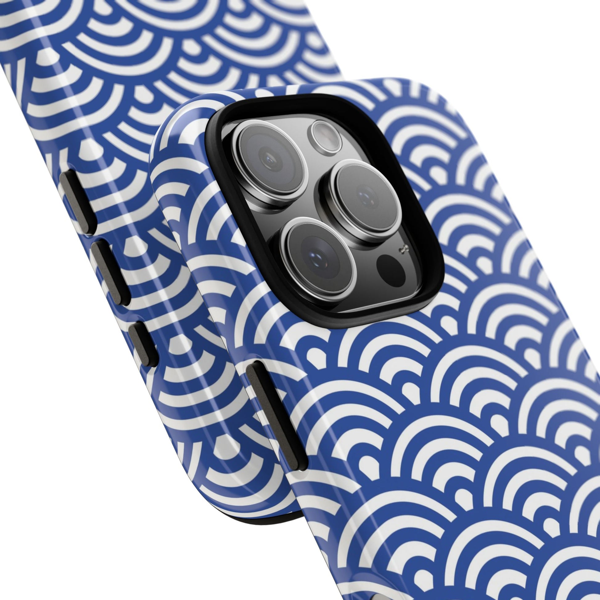 Blue Wave Pattern Tough Phone Case for iPhone 16 models