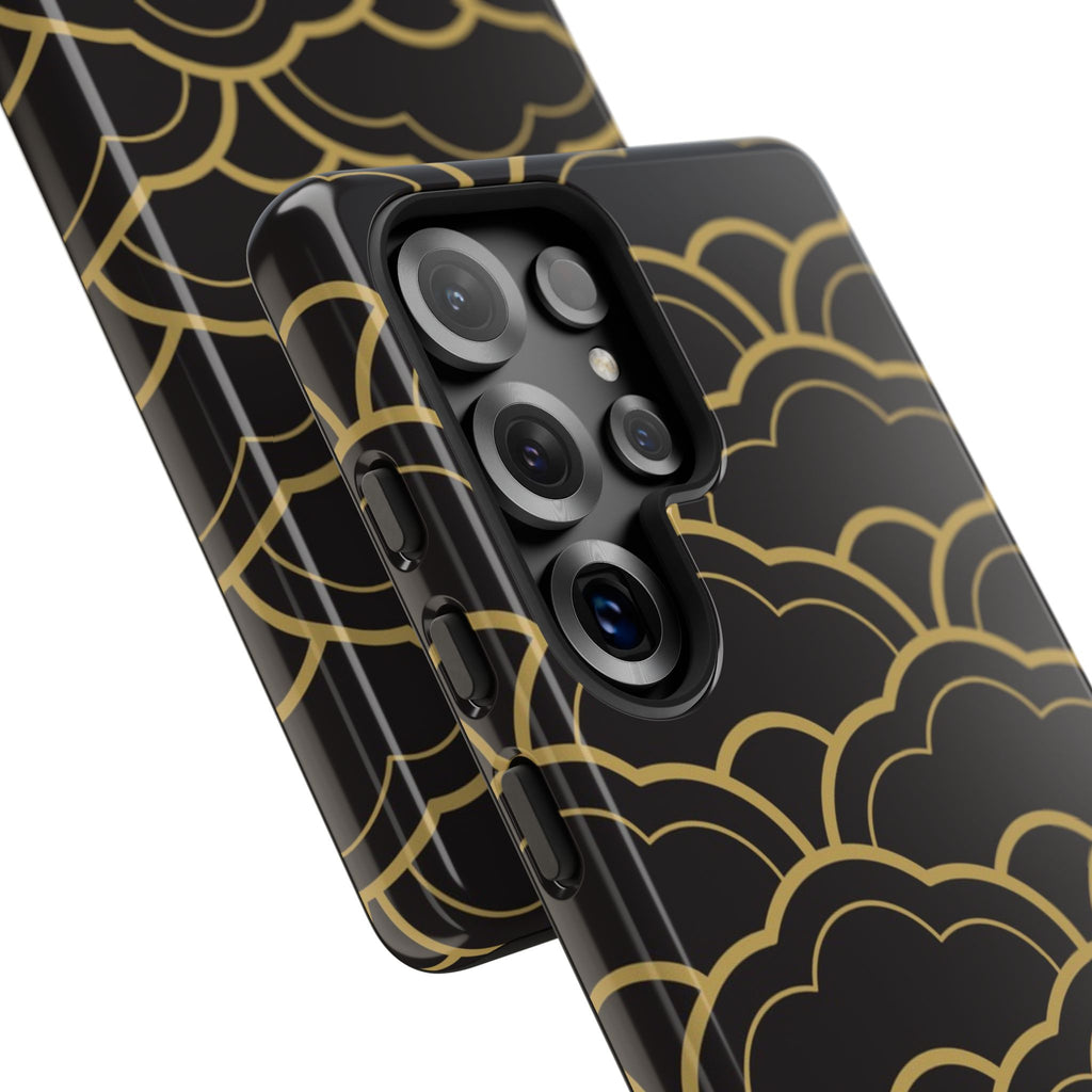 Black and Gold Wave Pattern Samsung Phone Case - MVB STUDIO STORE