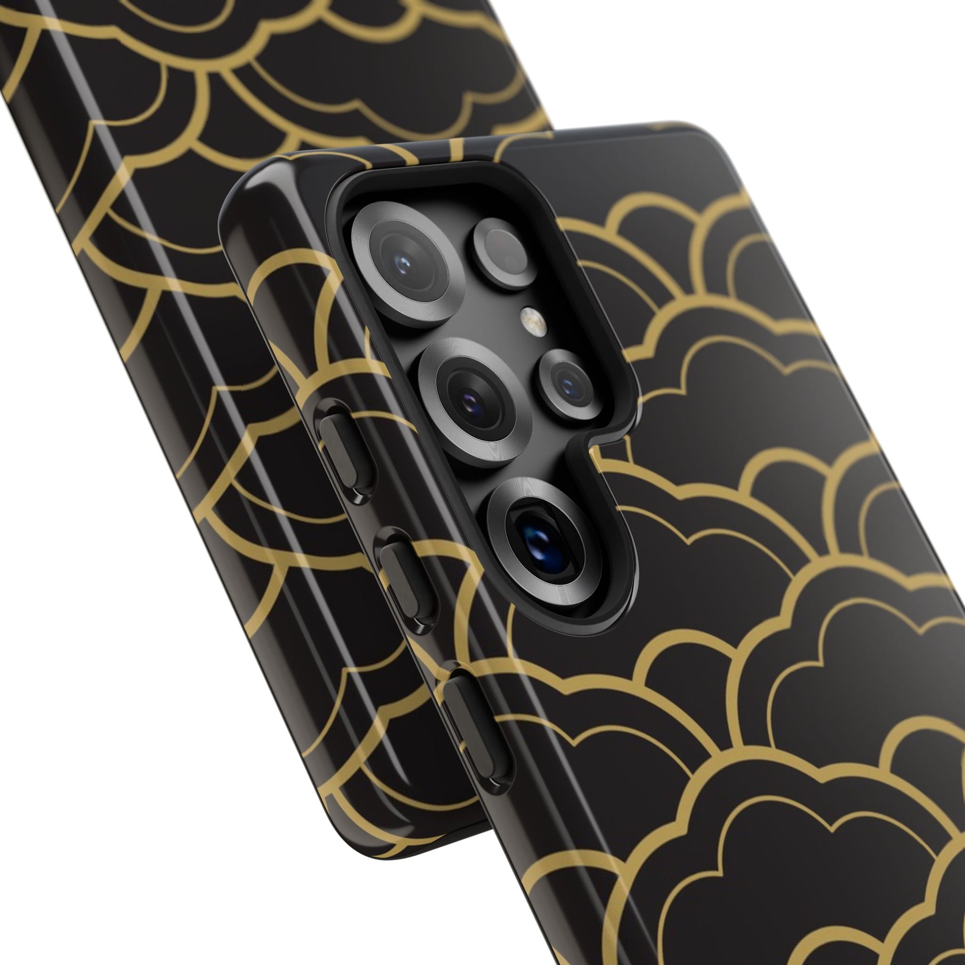 Black and Gold Wave Pattern Samsung Phone Case