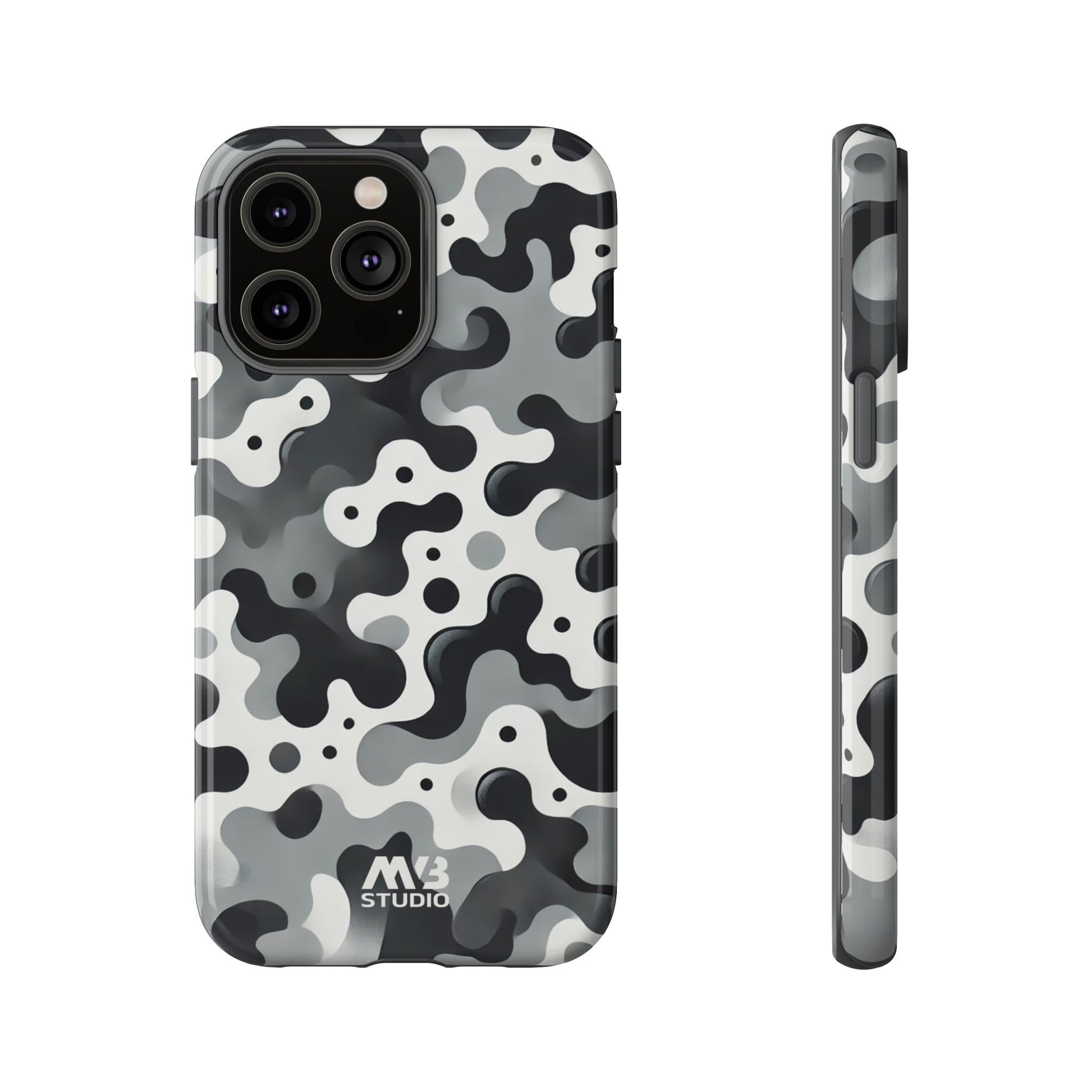 Black & White Camouflage Tough iPhone Case