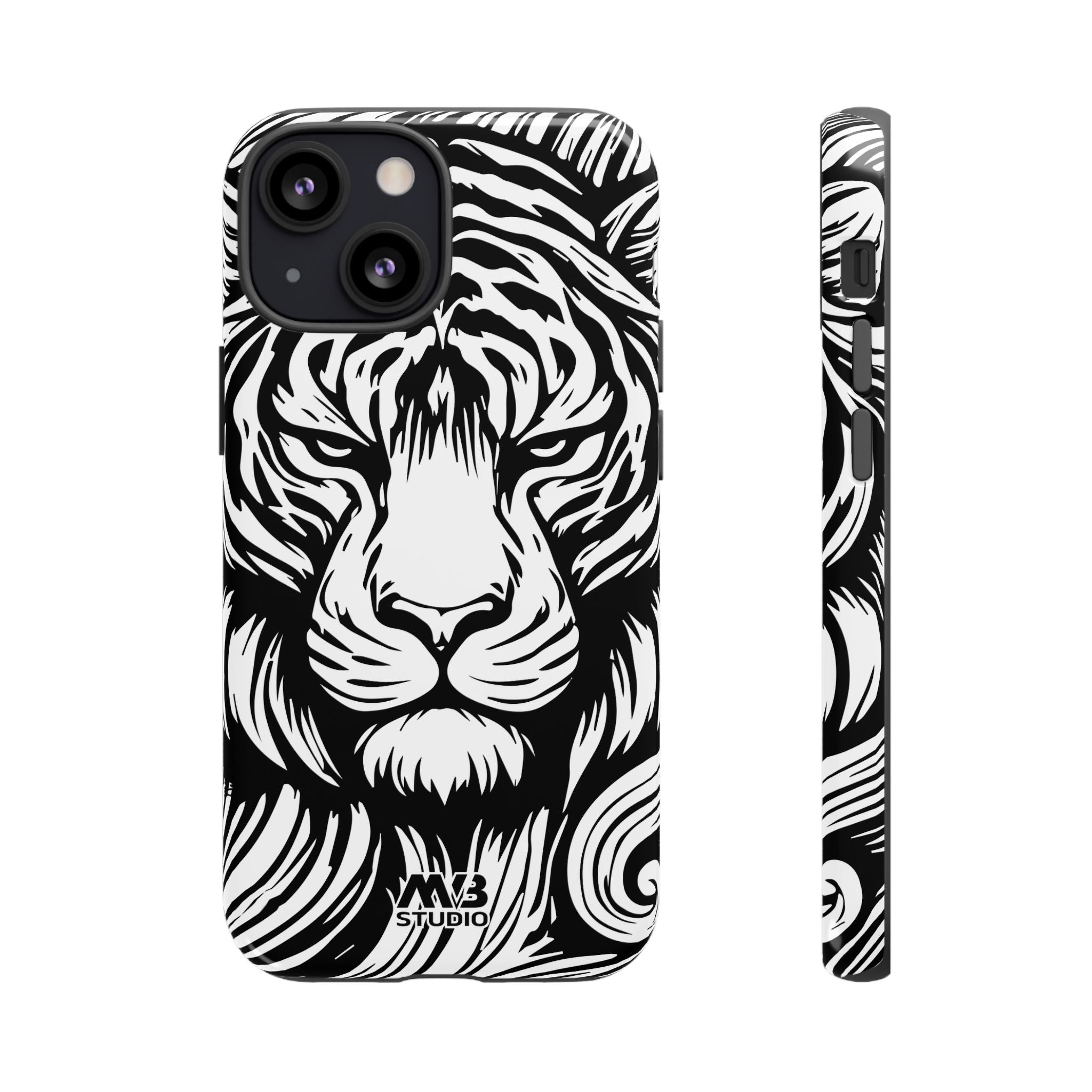 Black & White Tiger Tough iPhone Case - MVB STUDIO STORE