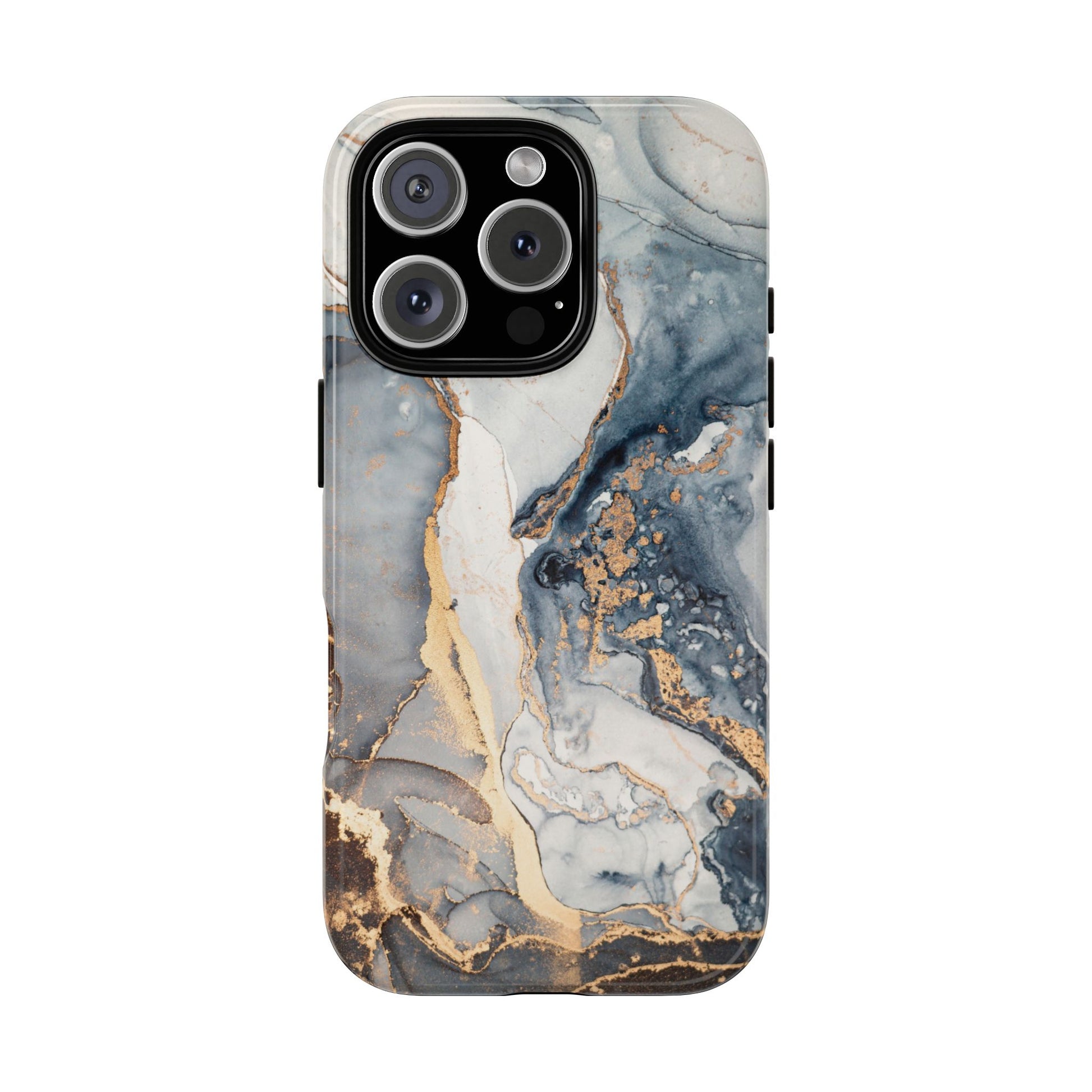 Blue Gold Marble Tough iPhone Case - MVB STUDIO STORE