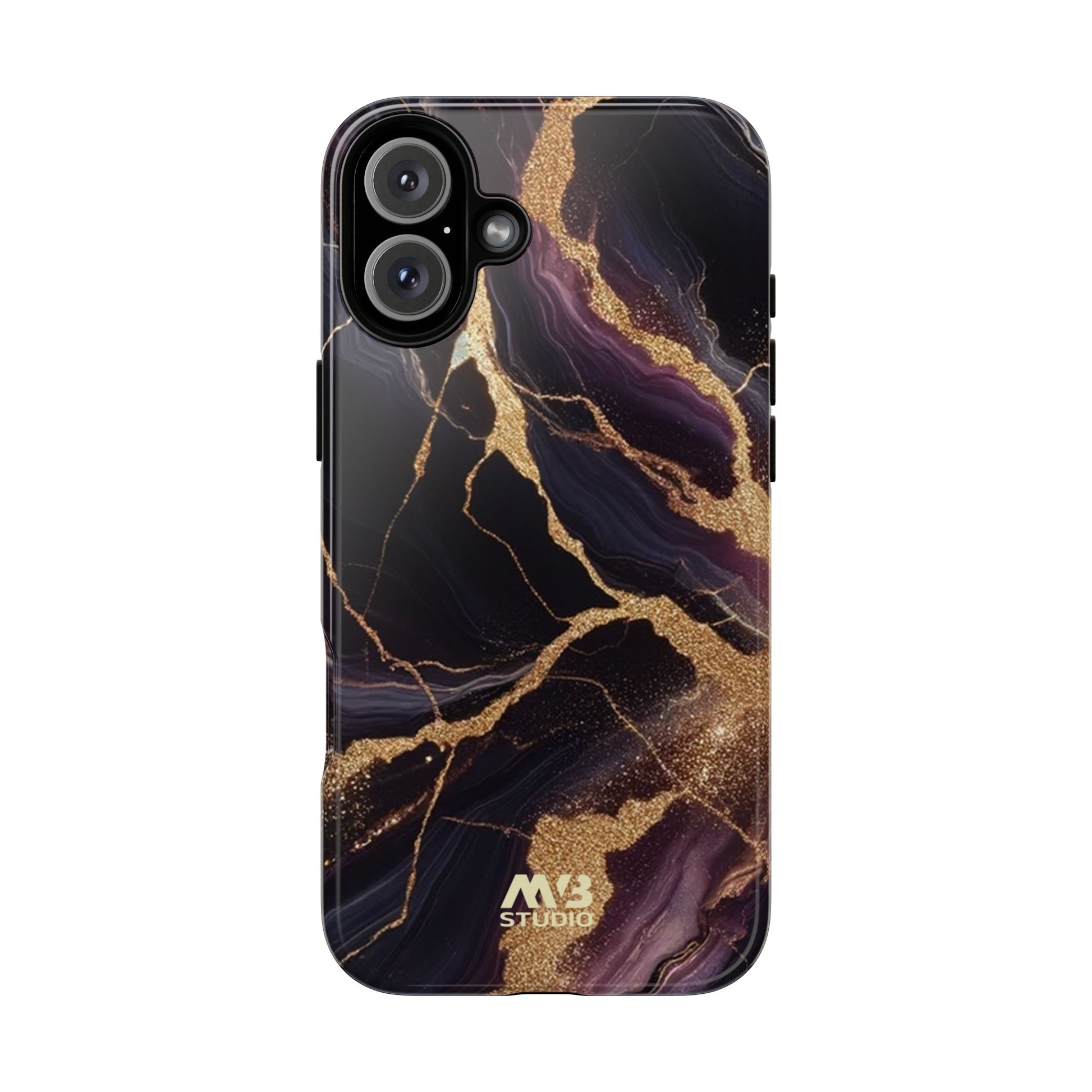 Purple & Gold Marble Tough iPhone Case