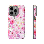 Watercolour Pink Flowers Tough iPhone Case - MVB STUDIO STORE