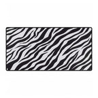 Zebra Stripe Desk Mat - Black & White Large Mouse Pad for Home Office