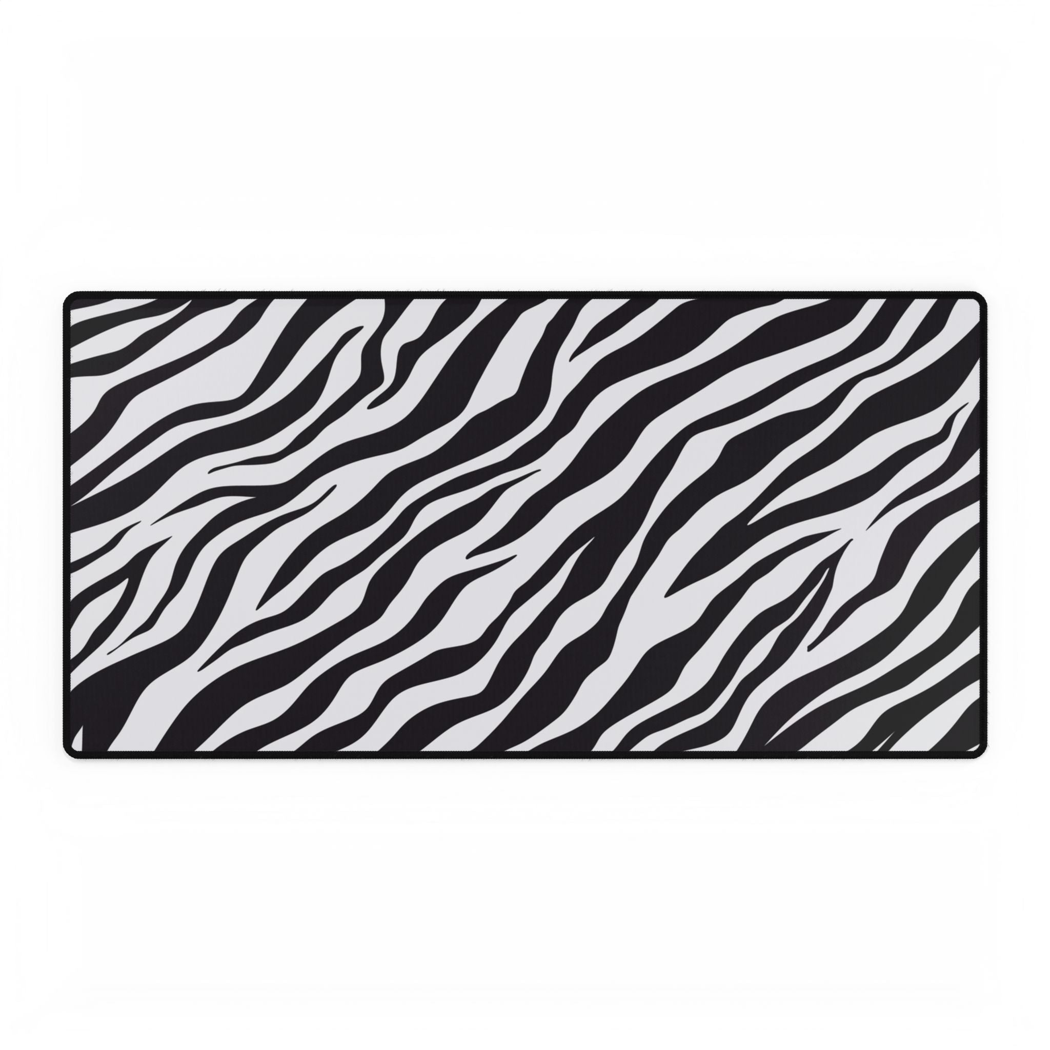 Zebra Stripe Desk Mat - Black & White Large Mouse Pad for Home Office
