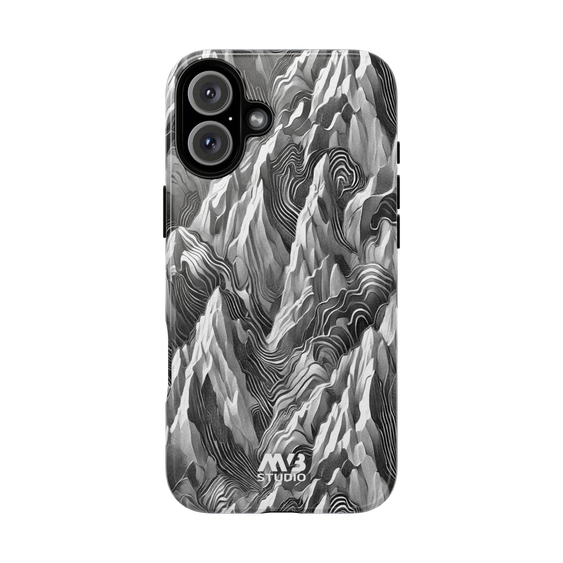 Grayscale Terrains Tough iPhone Case